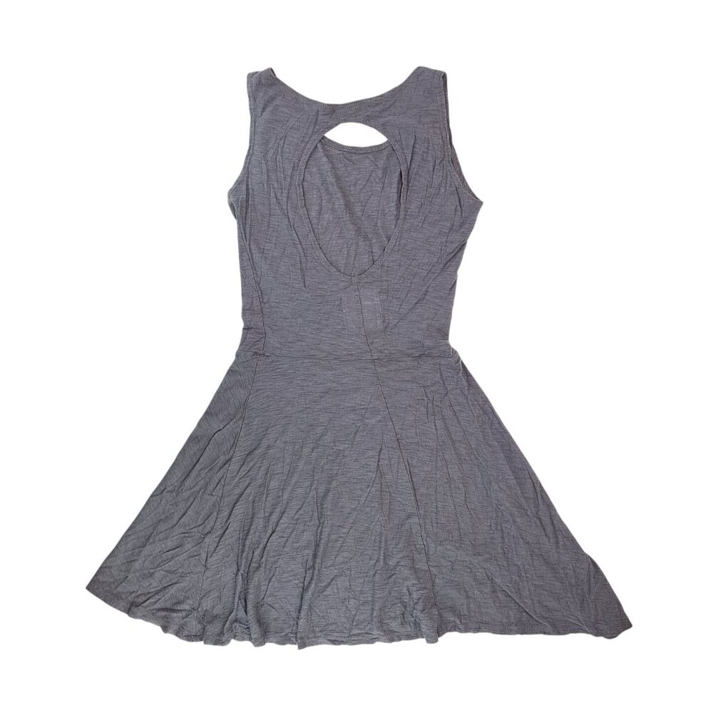 Natural Michelle Creative Factory Gray Tank Skater Dress Cutout Size Medium Tee - Picture 2 of 5